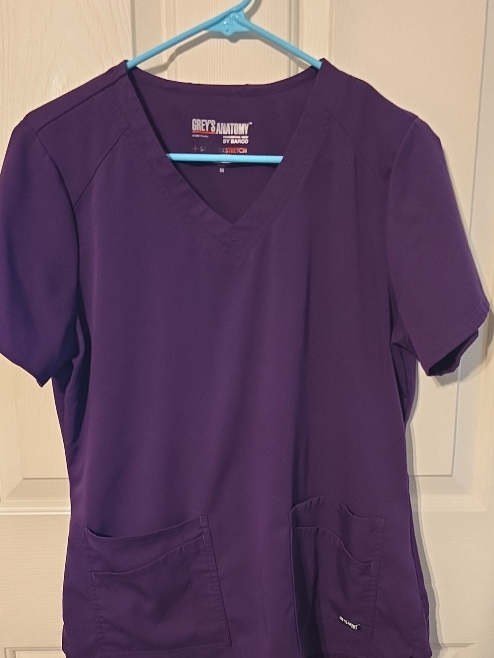 Grey's Anatomy Purple V-Neck Scrub Top with Front Pockets